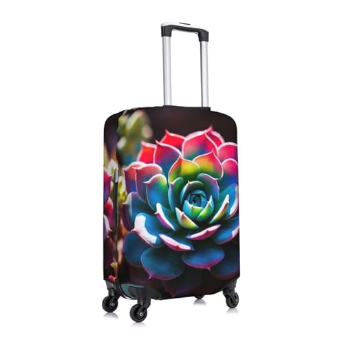 Colorful Succulent Print Luggage Suitcase Cover Protector Luggage Washable Covers With Concealed Zipper3
