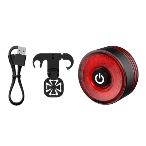 Luz trasera para bicicleta, luz trasera recargable con sensor automático, accesorios de advertencia de freno, suministros de conducción impermeables para bicicletas de carretera y montaña