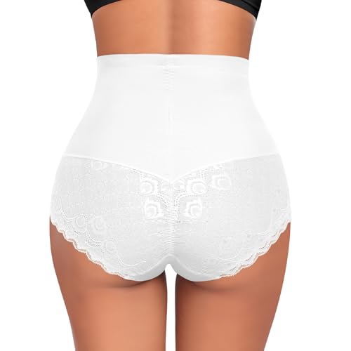 Image of Werena Tummy Control Shapewear Panties for Women High Waisted Shaping Underwear Lace Body Shaper Girdle