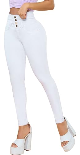Fiorella Shapewear Pantalones Colombianos Levanta Cola | Butt Lifting Colombian Jeans for Women | High Waisted Push Up | 518W
