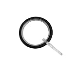 Photo Gallery gardinia anelli per tende con inserto scorrevole e ganci per tende, in metallo, per Ø 25 mm, nero opaco, 10 pezzi Photo Gallery gardinia anelli per tende con inserto scorrevole e ganci per tende, in metallo, per Ø 25 mm, nero opaco, 10 pezzi
