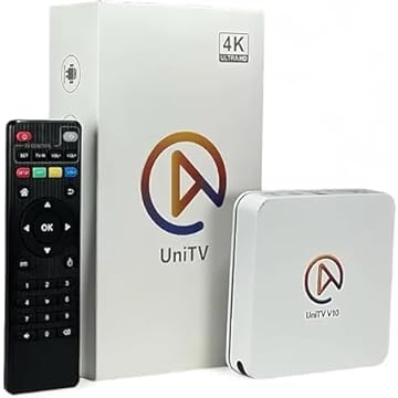 UniTV V10 Smart TV Box, 4K Ultra HD, 2GB RAM, 8GB Armazenamento, Wi-Fi e Ethernet