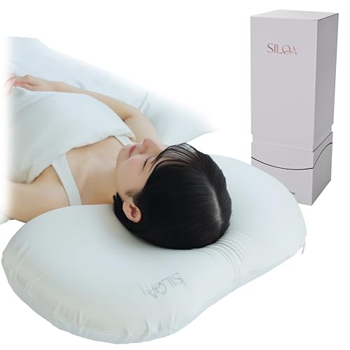 SILQA(シルクア)R 生シルク ヘアケア枕 「摩擦・乾燥・静電気から髪を保護 スルっと滑らかな朝髪へ」 25匁プレミアムシルクの枕カバー付属(60×30cm)