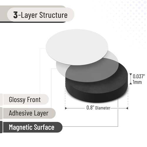 Image of Mr. Pen- Self Adhesive Magnet Dots, 320 pcs, Flexible and Extra Thin | 0.8 inch x 1mm Thickness, Magnetic Dots with Adhesive Backing, Perfect for Crafts, DIY Projects & Decorative Magnet