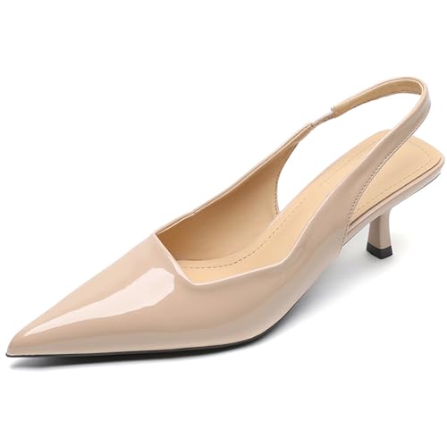 Escarpins slingback à talon pour femme avec bout pointu élégant