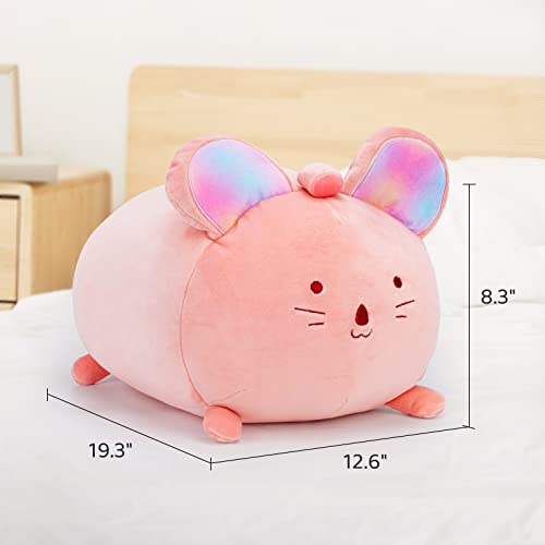 Mewaii Cute Mouse Plush Pillow, 20” Mouse Stuffed Animals, Soft Kawaii Plushies Cuddle Pillow, Cute Plushies Birthday Gifts For Women, Girls And Males #TOP3