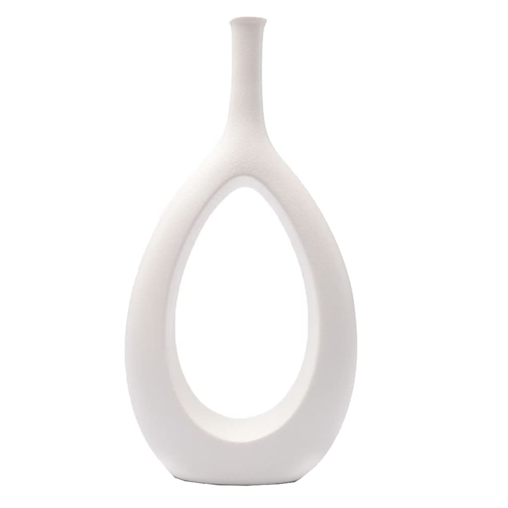 Ceramic vase， Ceramic Hollow Oval Vase, Modern Nordic Decorative