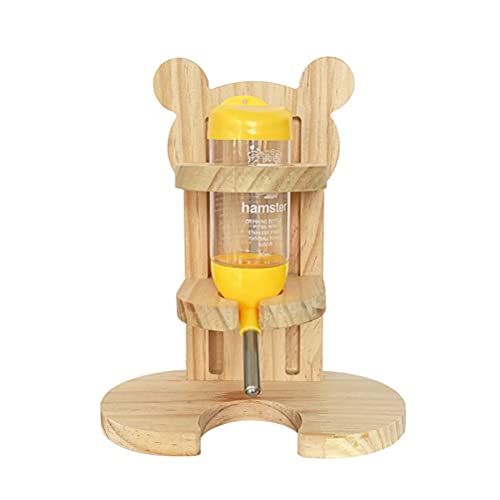 Houten hamster waterfles met standaard verstelbare hamster, waterdispenser standaard cavia tepeldrinker met basis - Image 4