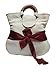 athizay Women handbags wooden handles Dimity cream Canvas Potli Bags with Silky Red Wine Handcrafted Bow Detail hand carry wristlets bags for women