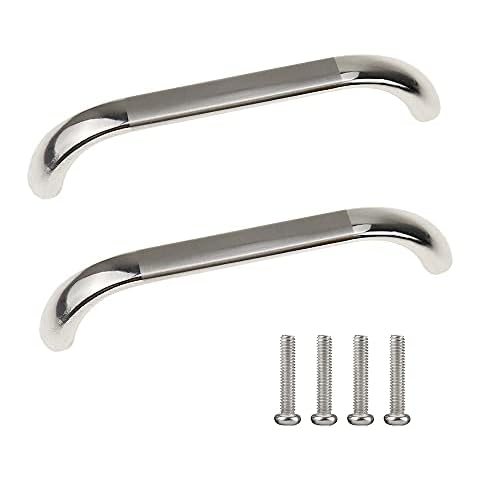 YPLonon Cabinet Pull Handles Brushed Nickel 10 Pack Drawer Handles 96MM Hole Centers Cupboard D Handles for Bathroom Kitchen Furniture with 20pcs Screws Aluminum Alloy (Silver) Cover