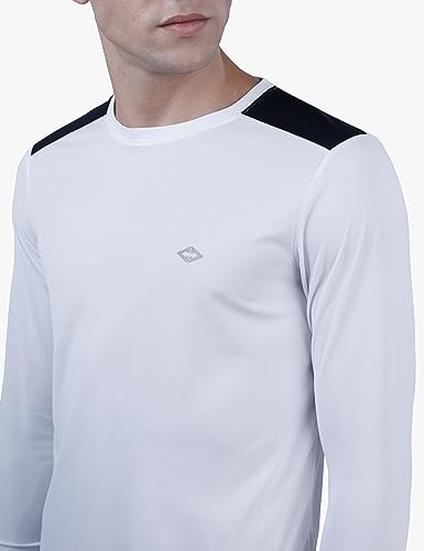 Image of Revolt Streetwear SINDICATE Men Revolt Men's Soft & Comfortable Round Neck T-Shirt - Full Sleeve, Logo Branding (Cloud Dancer, XL)