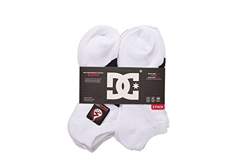 DC 6-Pack Men's Sport No Show Socks 10-13 Size (White)3