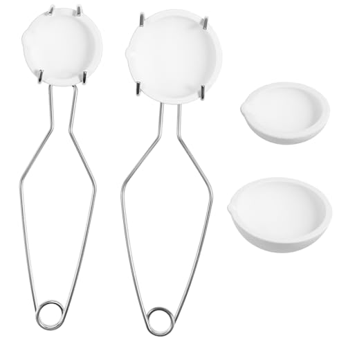 BEBEMOKO 1Set Crucibles Dishes with Tongs for Metal Melting Kit Crucibles Dishes with Pouring Spouts Durable Tongs for Jewelry Casting and Metal Working