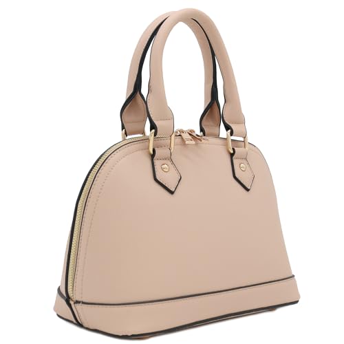 Image of FashionPuzzle Zip-Around Saffiano Classic Dome Satchel