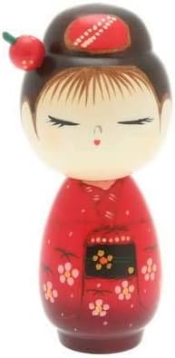 Modern Japanese Kokeshi Doll HANADAYORI: A Girl in Red Kimono | Usaburo | Collectible Figurines | Crafts