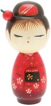 Modern Japanese Kokeshi Doll HANADAYORI A Girl in Red Kimono | Usaburo | Collectible Figurines | Crafts