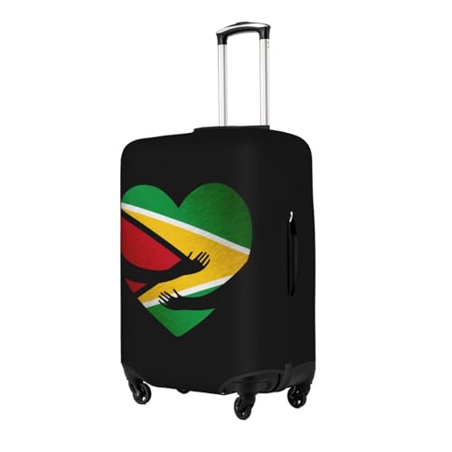 Travel Luggage Cover Guyana Flag Heart Fashion Washable Baggage Suitcase Protector Fit For Luggage X-Large2