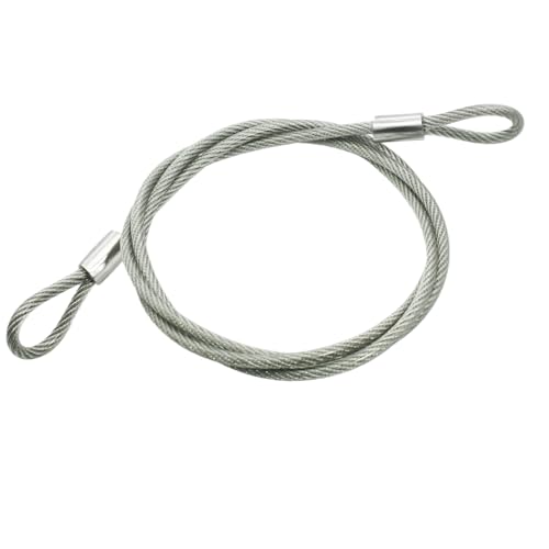 Image of 5FT 6mm Stainless Steel Security Cable Lock,Braided Steel Vinyl Coated Safety Cable Luggage Lock,Flexible Steel Cable Security Wire Rope Double Loop,Clear