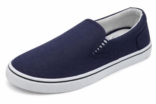 GladRags Mens Slip on Canvas Summer Shoes, Pumps, Trainers, Navy Blue, Size 11