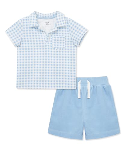 Image of Little Me Clothes for Baby Boys' Terry Short and Polo Shirt Set, 12 Months - 4 Toddler