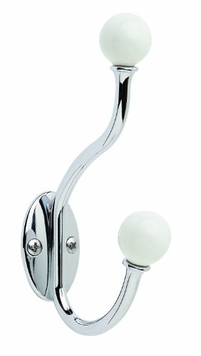 H-55469-W26 Amerock Globe Coat and Hat Hook-White/Chrome
