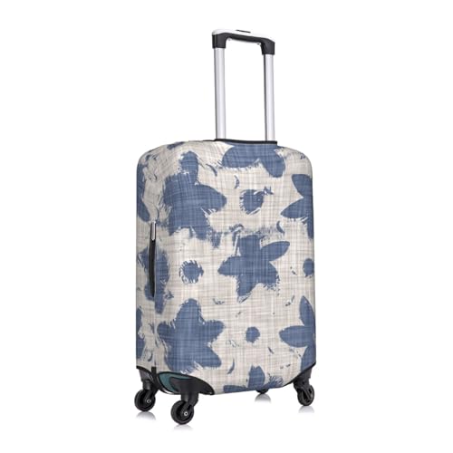 French Linen Floral Print Luggage Cover Washable Elasticated Suitcase Covers TSA Approved Stylish Dust and Scratch Resistant Case Protector for Kids and Adults3