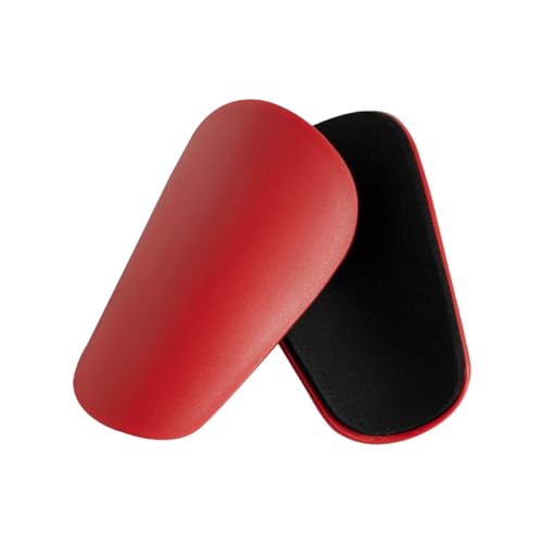 DYNWAVE 2 Pieces Soccer Shin Guards Football Training Nonslip Accessories Small Equipment Shin Protection for Kids Boys Girls Sports, Red 8x5cm