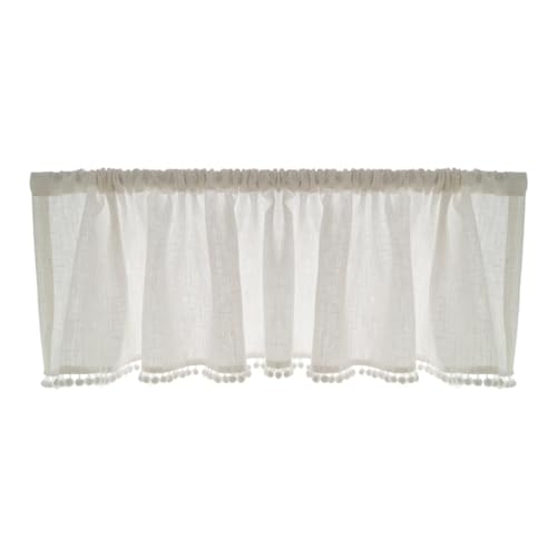 Healeved Cortina Práctica para Ventana Pequeña de Algodón y Lino Beige, Luz Difusa y Diseño Elegante para Dormitorio y Habitación Infantil