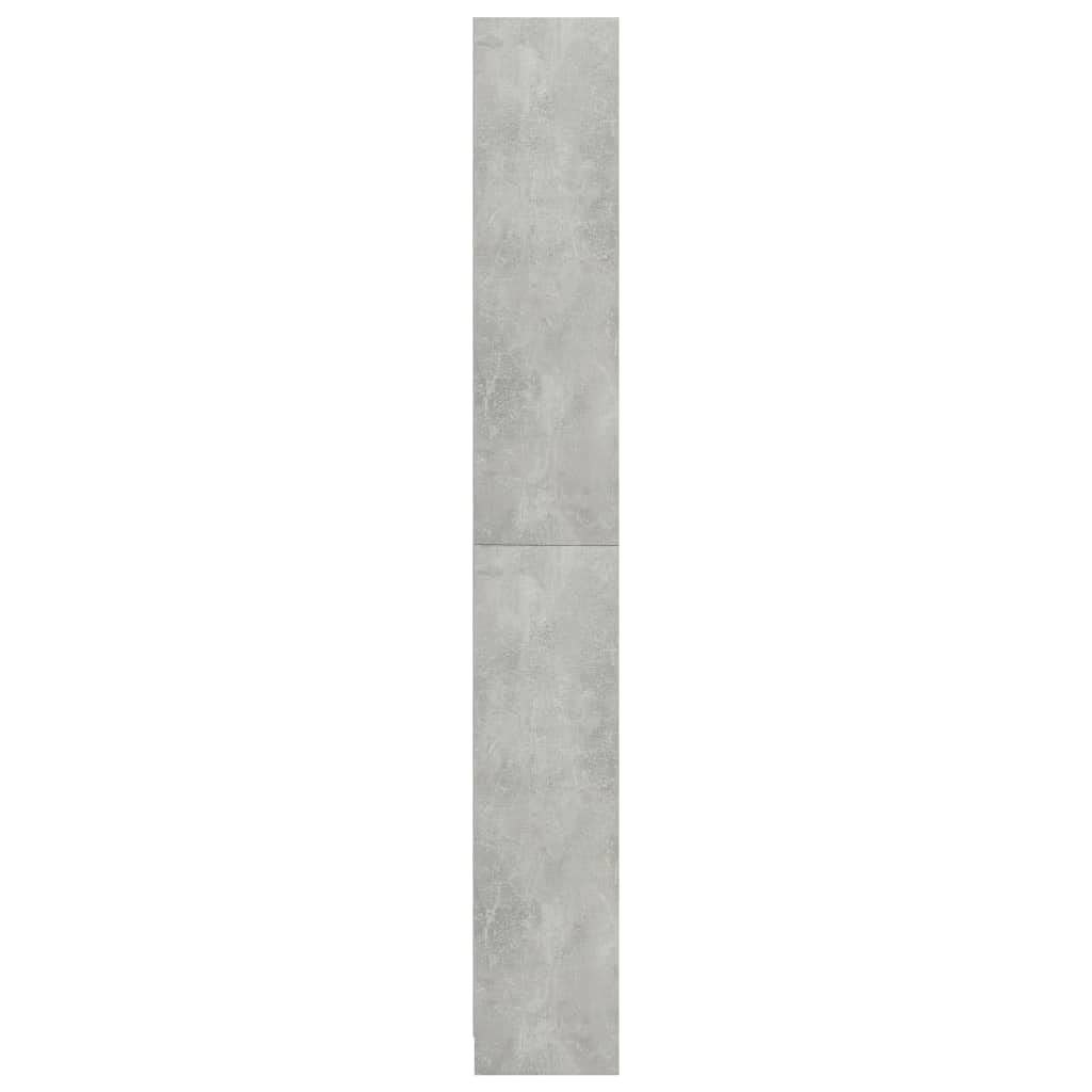 Regał na książki, 5 przegródek, szary betonowy, wielofunkcyjny regał na książki, do przechowywania, 80 x 24 x 175 cm, materiał drewnopochodny