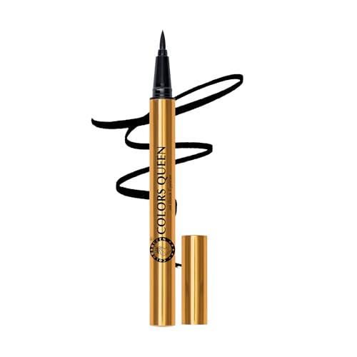 Colors Queen High-Tech Liquid Pen Eyeliner – Black, 1.2g, Intense Matte Finish, Quick Drying Formula, Sweat Proof, Waterproof & Smudge Proof Eyeliner, Long Lasting, Felt Tip Applicator