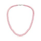 COLORFUL BLING 8mm Pearl Choker Necklace Multicolor 1920s Dainty Beads Necklace Costume Prom Party Statement Jewelry for Women-pink