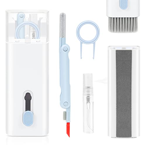 7 in 1 Tastatur Reinigung Set, Keyboard Cleaner Brush Kit, Reinigungsbürste für Tastatur multi-Bürste für PC, Laptop, Kopfhörer, Kameraobjektiv (Blau) Cover
