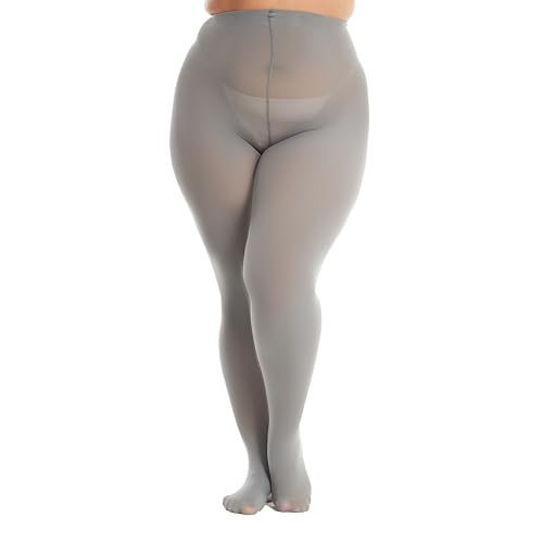 Image of Frola Plus Size Tights for Women Semi Opaque Control Top High Waist Stockings 60 Denier Women's Pantyhose 2X 3X 4X 5X