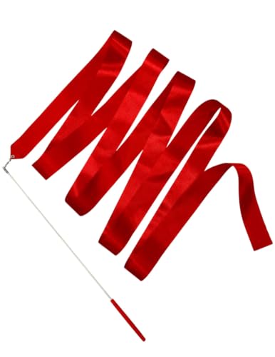 Image of BookMyCostume Gymnastic & Rhythmic Dance Ribbon Wand Collection - 2-Meter Ribbon Sticks - Ideal for School Sports Day & Gymnastic Training - Fancy Dress Costume Accessories for Kids, Teens & Adults