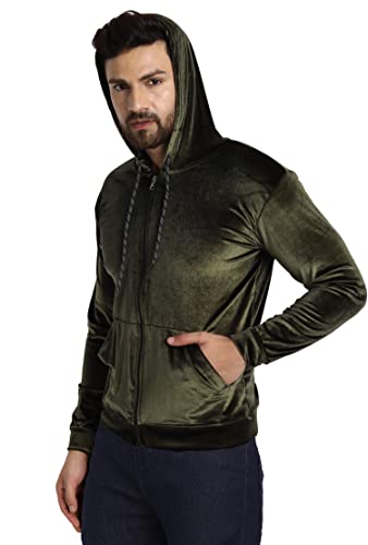 Image of JUGULAR Men's Cotton Velvet Hooded Neck Hoodies