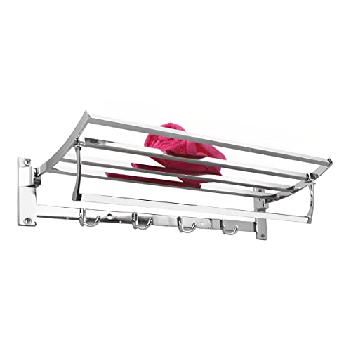 Image of Ruhe Square Foldable Towel Rack | Premium Grade Stainless Steel Square Foldable Towel Rack /Towel Holder /Towel Stand /Accessories for Bathroom and Kitchen | (24 Inches)