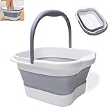 Hunwutef Fusswanne Fussbad, Faltbare Tragbare Fußbadewanne mit Griff, Griff Tragbares Fußmassage, Faltbares Fußmassagegerät Fußbad, für Linderung von Müdigkeit