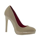  Angkorly - Damen Schuhe Pumpe - Sexy - Abend - Plateauschuhe - Lackiert - Modern - Basic Stiletto high Heel 11.5 cm - Beige FU-213 T 40