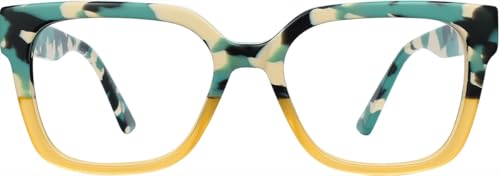 Image of Blue Light Glasses - 98%+UV400 Filter,Acetate Preppy Rectangle Frame for Work /Gaming