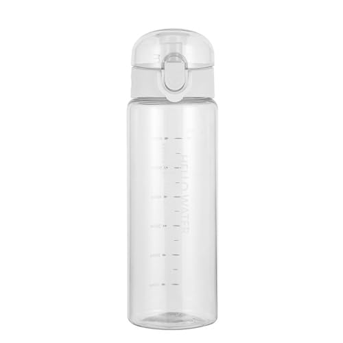 Botella de Agua, 780ml Botella Agua Deporte, Botella de agua Sin BPA a prueba de fugas, Una pulsación para Abrir, Deporte, Gimnasio, Running, Bicicleta, el camping (Blanco)