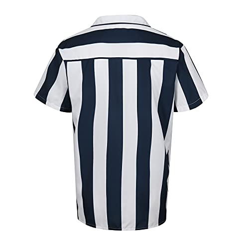 Shirts for Men's 2025 Trendy Striped Print Short Sleeves Button Lapel Blouse Tops Slim Fit Comfy Shirt Tops3