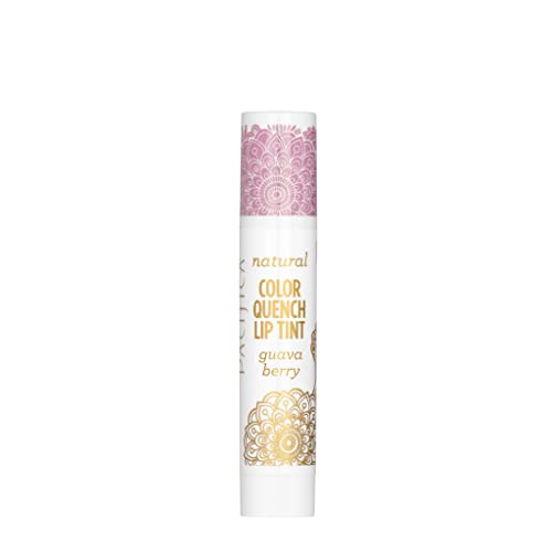 Pacifica Tinted Lip Balm – Color Quench Hydrating Flavored Pink Lip Balm - Guava Berry Flavor - Clear -w/ Coconut Oil & Cocoa Butter Natural Clean Beauty Vegan & Cruelty-Free Dermatologist Tested