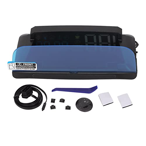 Car HUD Display for OBDII EUOBD Vehicles, Multifunction Windshield Screen Projector with RPM, Speed Alarm, Fuel Consumption, and Fault Indicator