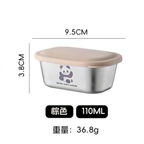 Image of Stainless Steel Mini Food Storage Containers with Airtight Lids (2 Pcs, 110ml Each) | Reusable Leakproof Sauce, Snack, Spice & Condiment Containers for Lunch Box | BPA Free