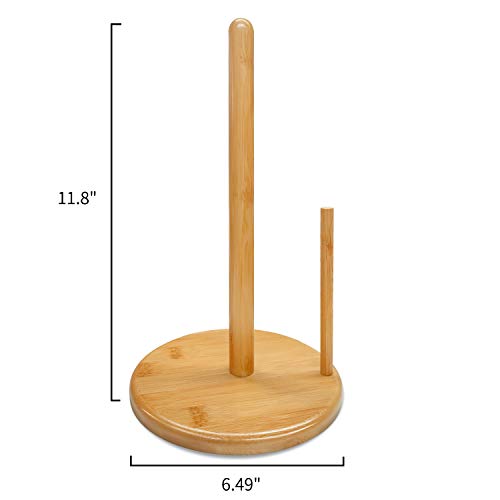 Zengest Bamboo Paper Towel Holder Countertop, Kitchen Stand Paper Towel Holders & Dispenser, 12 Inches - Thumbnail 6