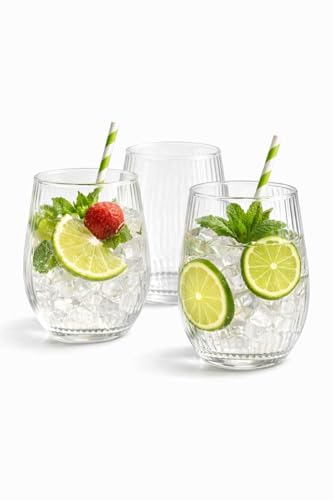 Image of Whiskey Glasses Set of 2 – 580ml Old Fashioned Tumblers for Whisky – Cocktails – Water & Juice