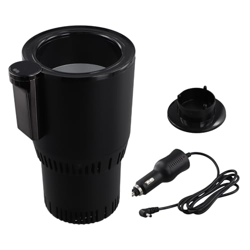 Kissmii 12V Coche 2 en 1 Calefacción Enfriamiento Calentador Enfriador Portavasos Inteligente Pantalla Digital Temperatura Bebidas Titulares Negro