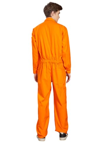 Image of TrendyUniform Plain Boiler Suit /Men'S Cotton Coverall /Coverall For Industrial /Full Sleeves Coverall /Mechanic Painter Workwear, Size-Small, Colour-Orange