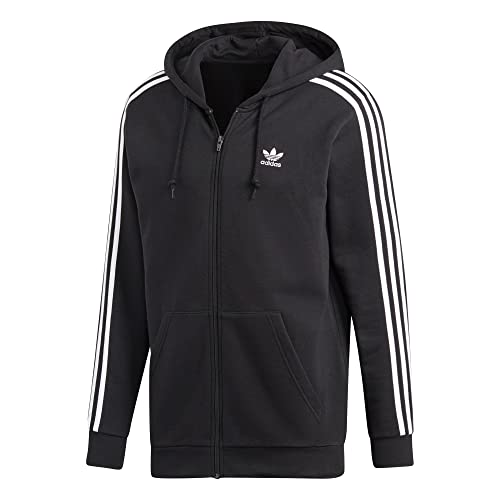 adidas 3 Stripes Full Zip Hoody (XL, Black)