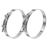 2 Pack 5 inch T-Bolt Hose Clamps, Stainless Steel_304 Working Range 133mm-141mm for 5